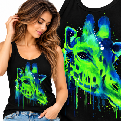TANK TOP DAMSKI ZWIERZĘTA ŻYRAFA 1